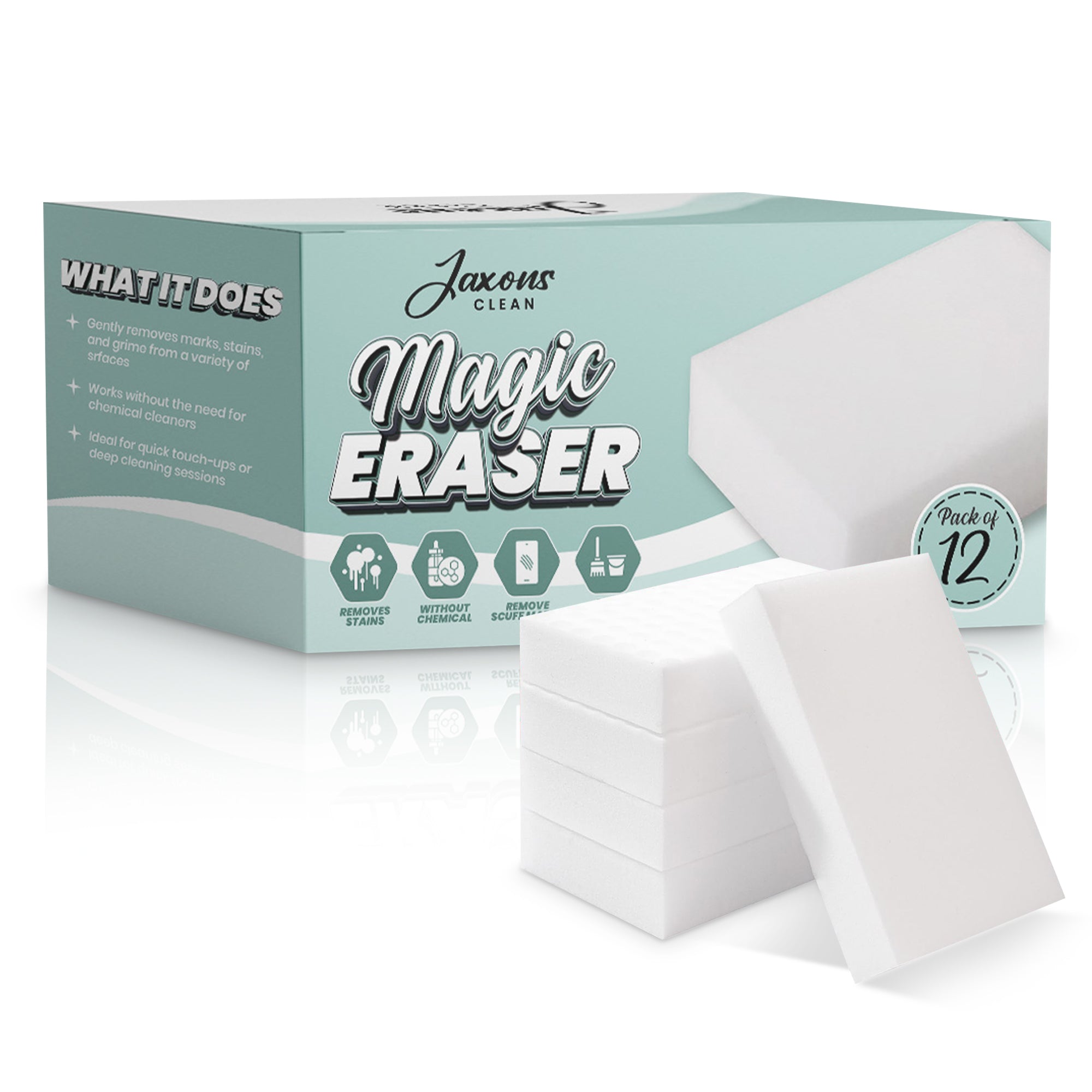 Jaxons Clean Magic Eraser Sponges – 12 Pack