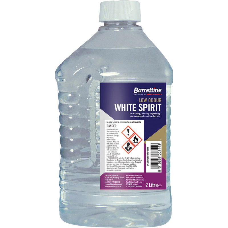 Barrettine Low Odour White Spirit - 2Ltr