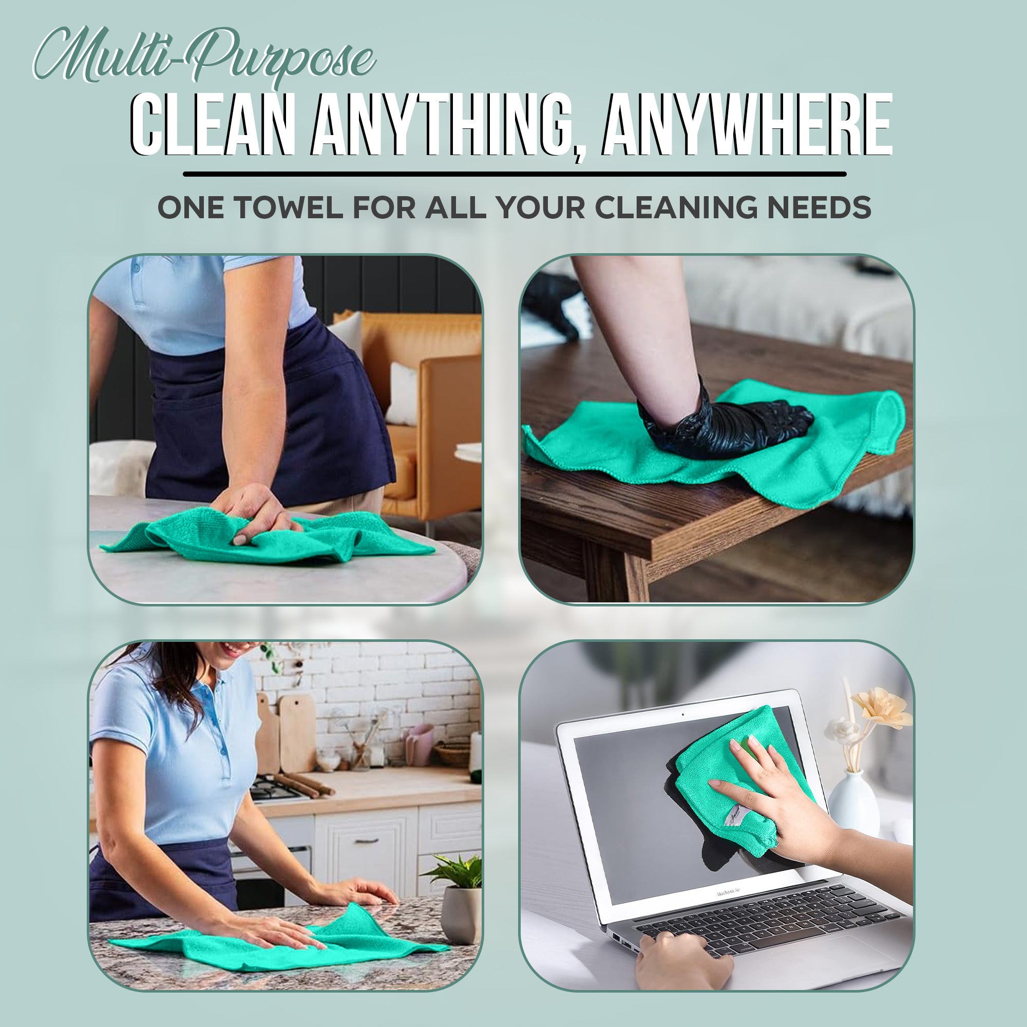 Jaxons Clean Microfiber Cloths (10-Pack) - 40cm x 40cm