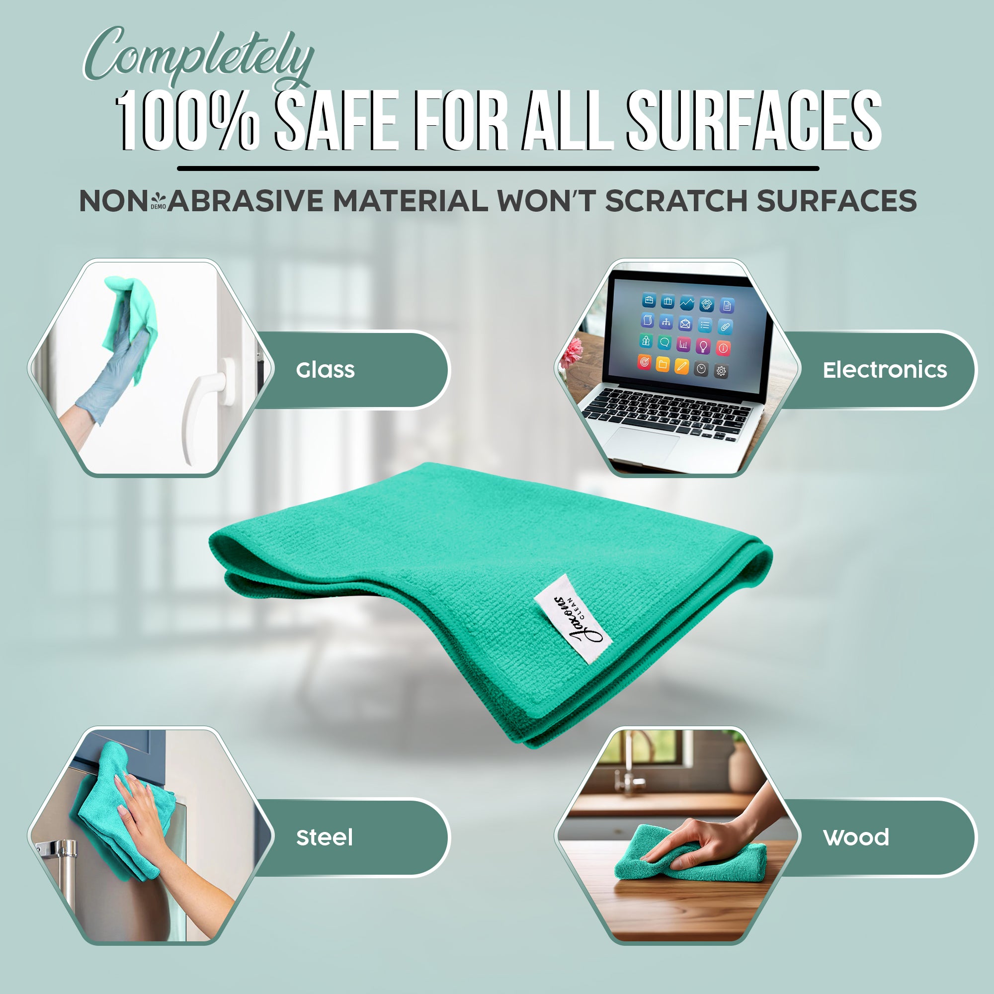 Jaxons Clean Microfiber Cloths (10-Pack) - 40cm x 40cm