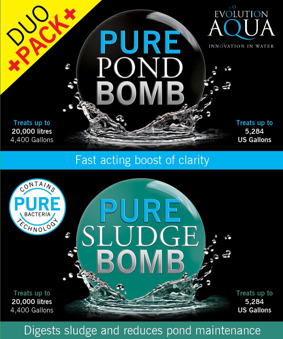 Evolution Aqua Pure Pond Bomb & Sludge Bomb Duo Pack