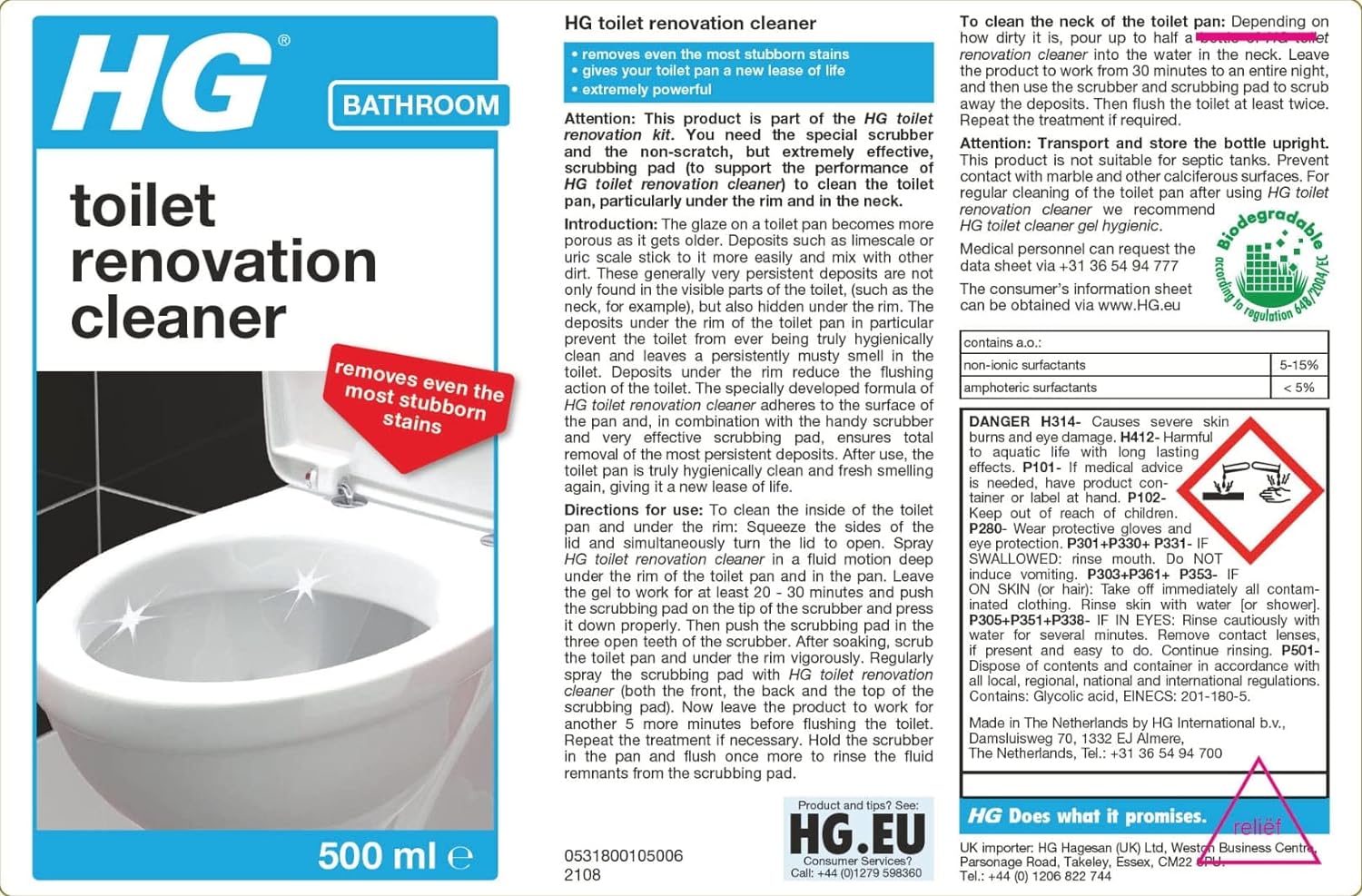 HG Toilet Renovation Cleaning Kit