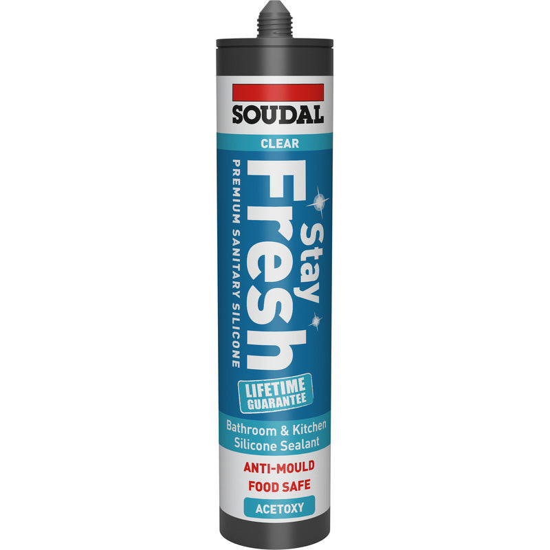 Soudal Stay Fresh Acetoxy Anti-Mould Silicone Clear 290ml