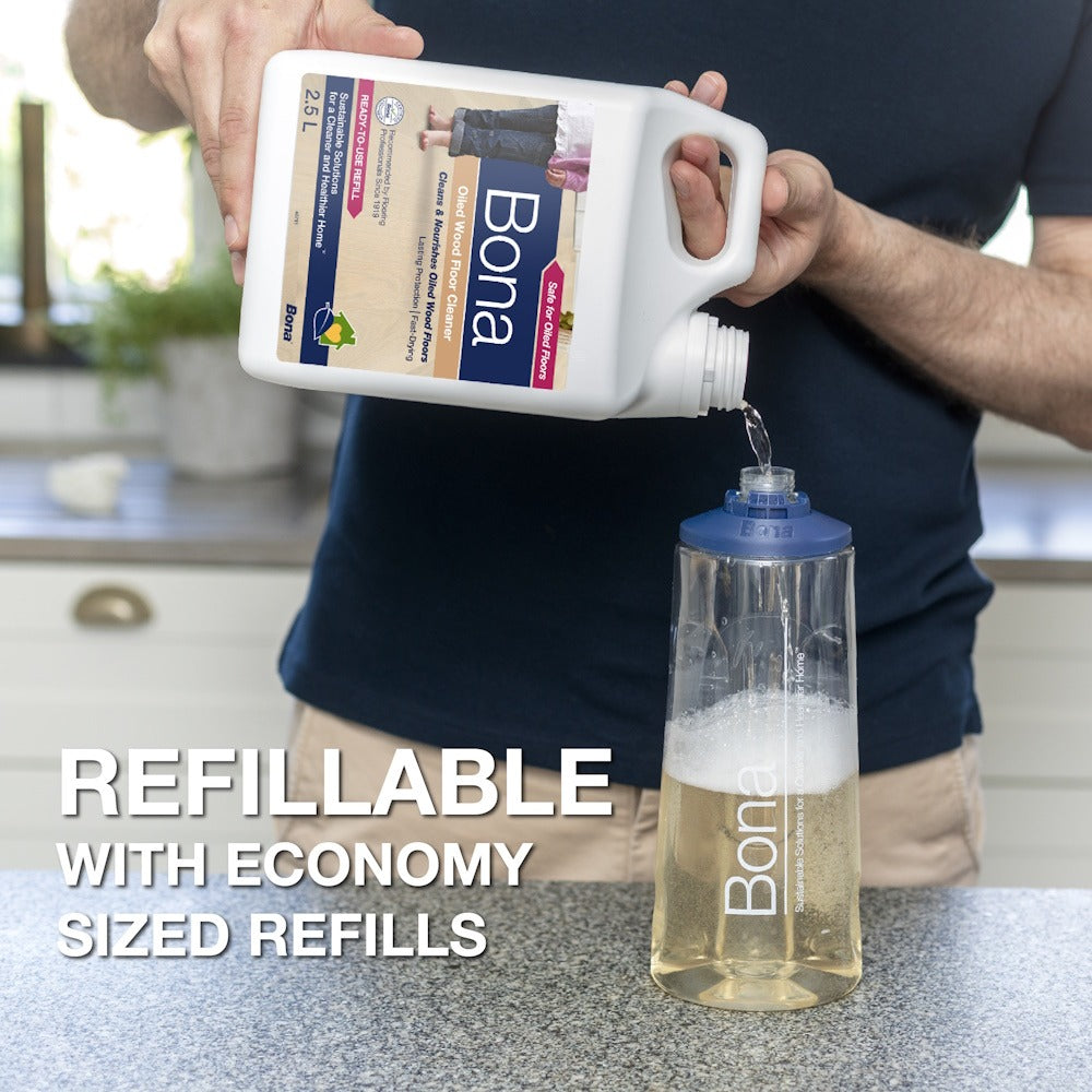 Bona Oiled Wood Floor Cleaner Liquid, Wooden Floor Cleaner, for Oiled Wood Floors, 1 Litre Spray Bottle