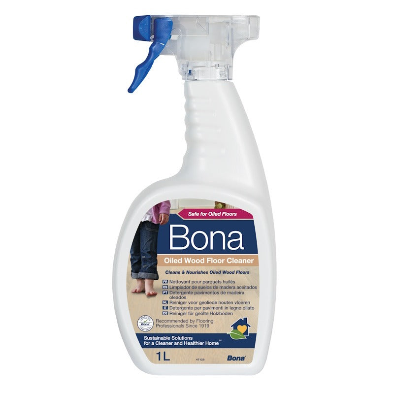 Bona Oiled Wood Floor Cleaner Liquid, Wooden Floor Cleaner, for Oiled Wood Floors, 1 Litre Spray Bottle