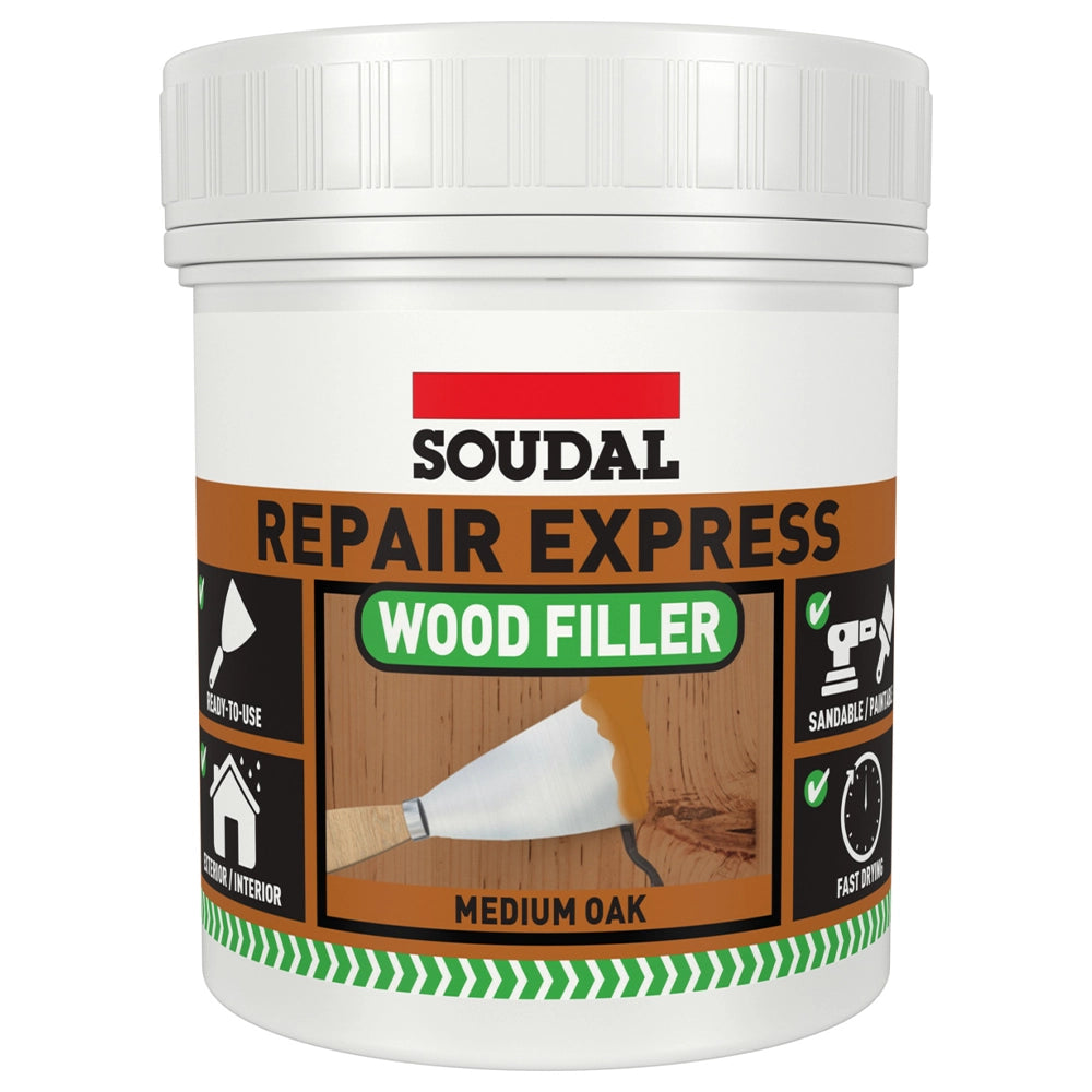 Soudal Repair Express Wood 1 Part Filler Medium Oak 400g