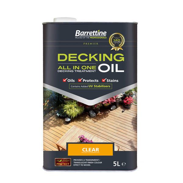 Barrettine All In One Decking Oil Treatment Clear - 5Ltr