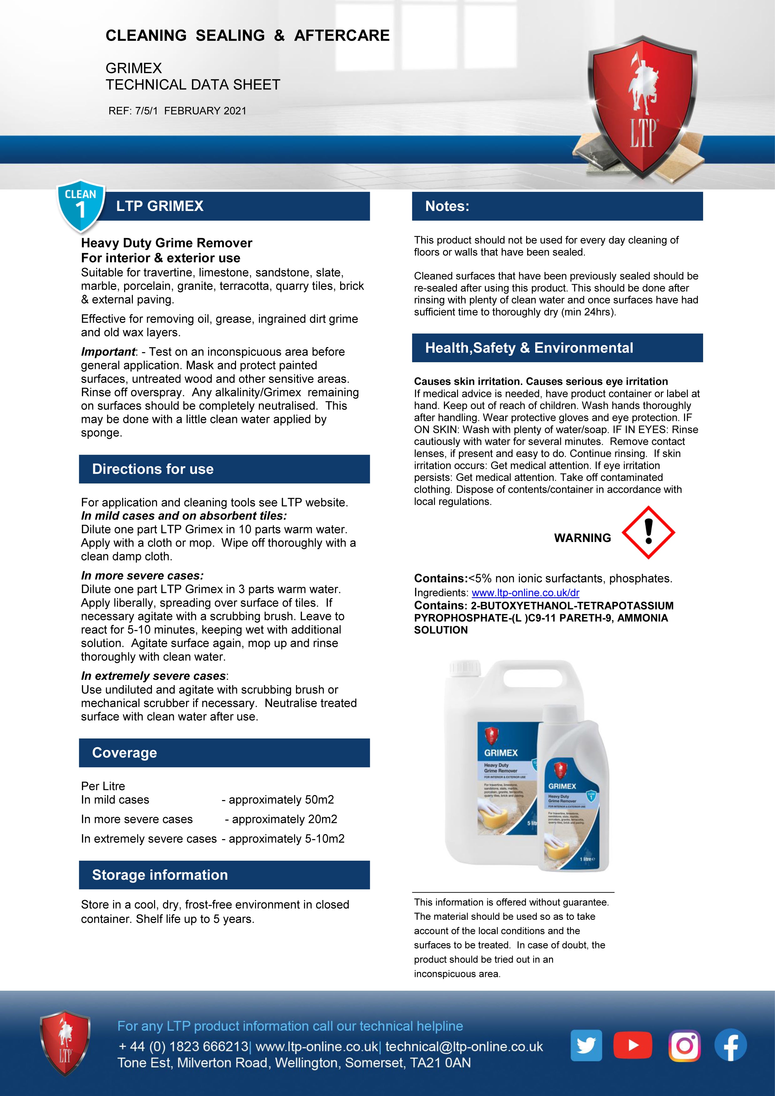 LTP Grimex Heavy Duty Grime Remover 5 LTR