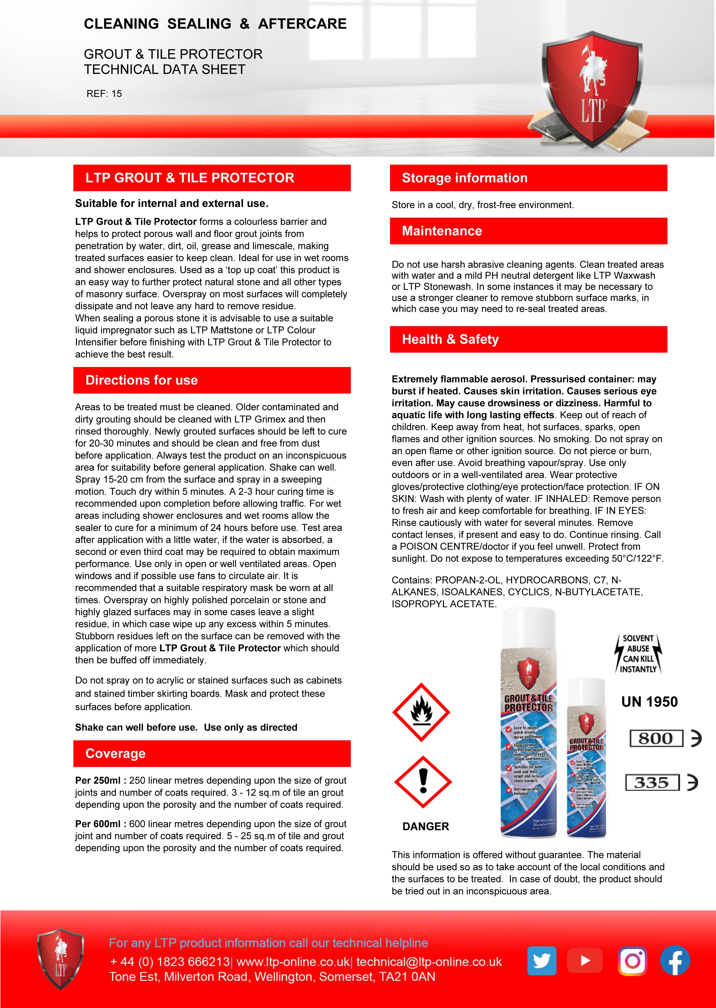 LTP Grout Protector 250ml Aerosol