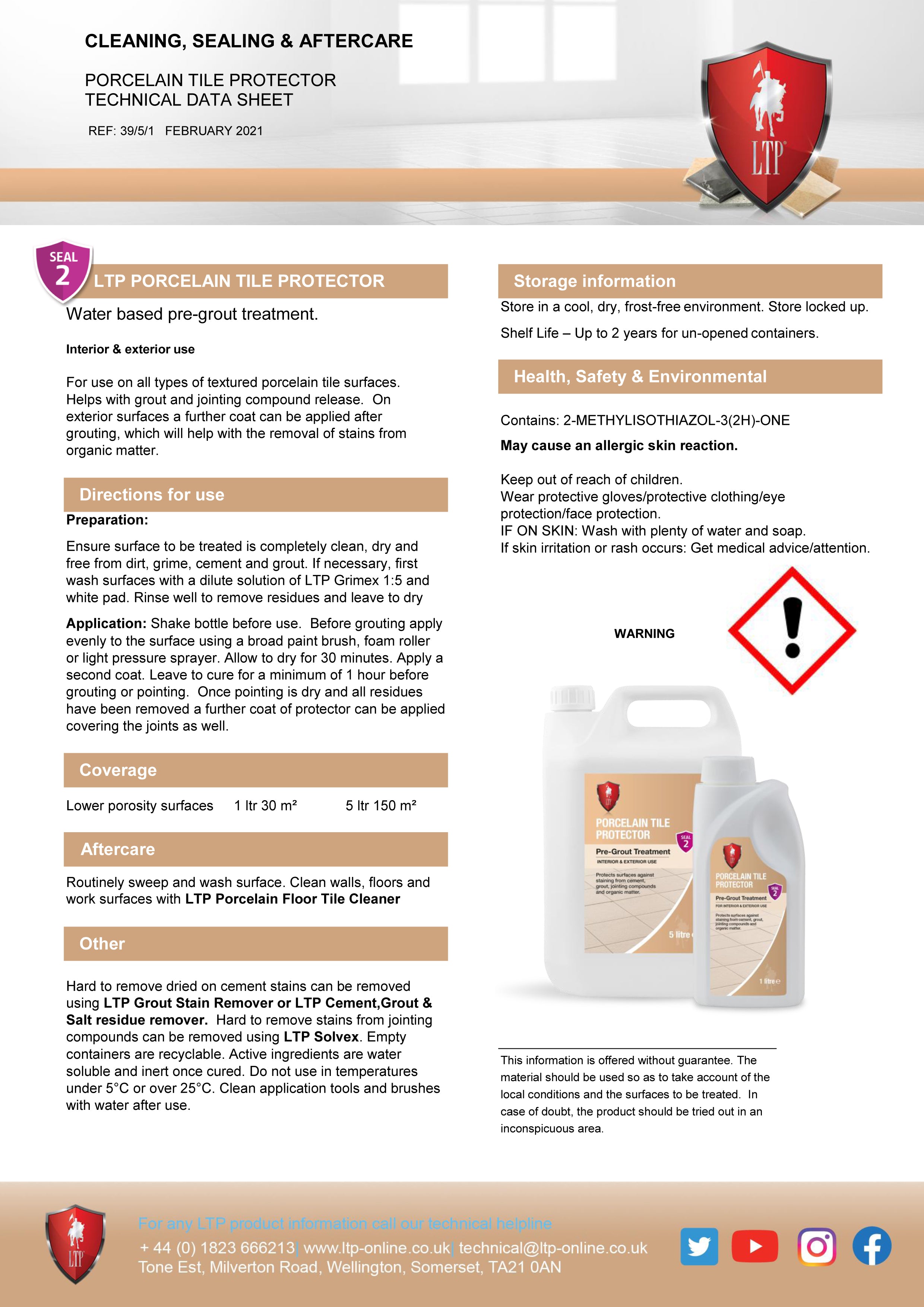 LTP Porcelain Tile Protector LTR