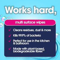 3 Pack Multi-surface wipes anti-bacterial