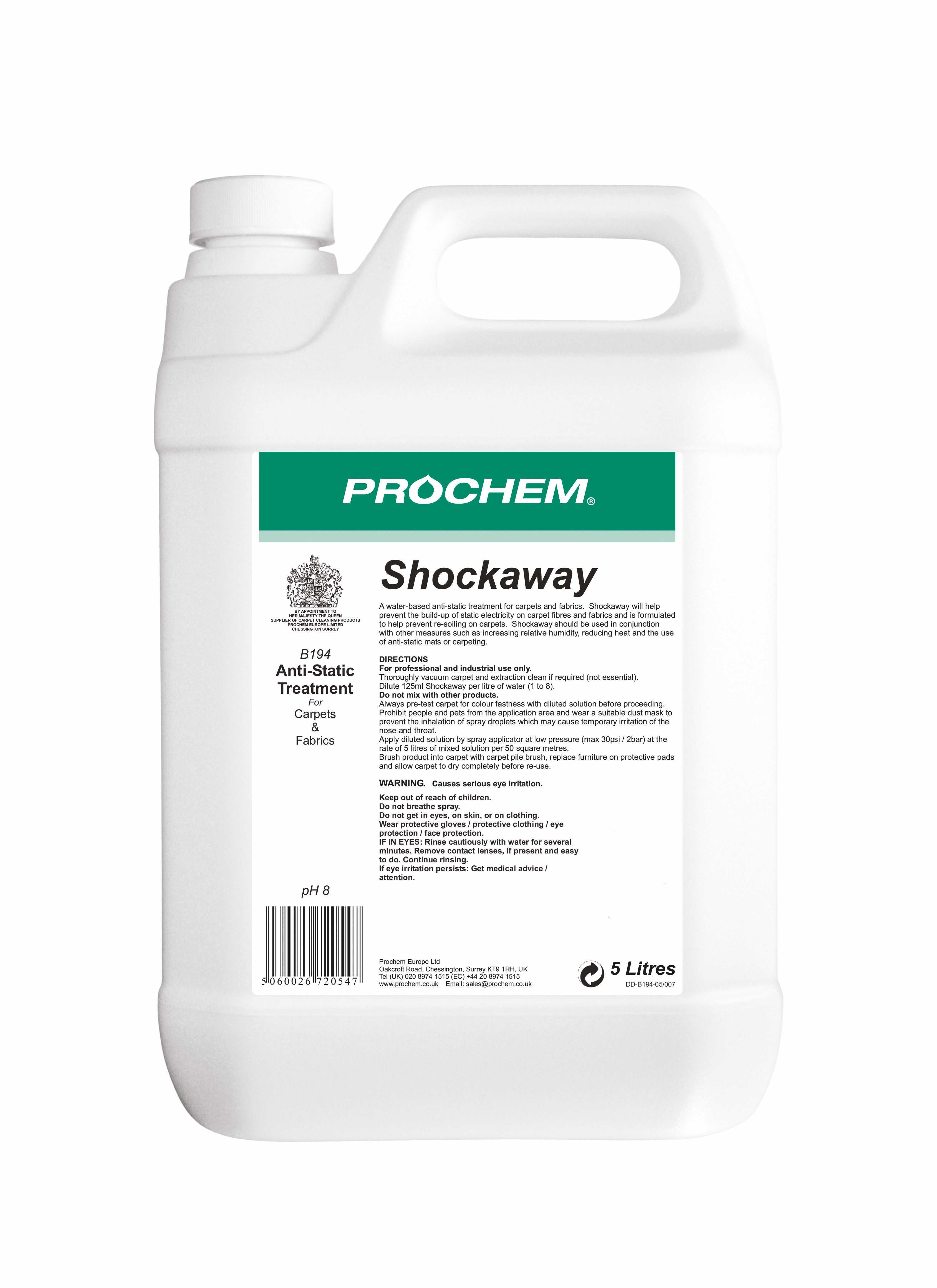 Prochem Shockaway Anti-Static Treatment, 5 Litre