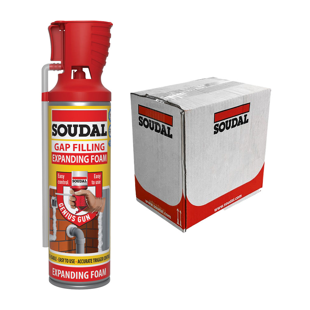 Soudal Genius Gun Gap Filling and Expanding Foam - 500ml (Box of 12)