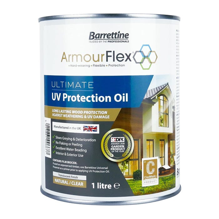 Barrettine ArmourFlex Ultimate UV Protection Oil Natural/Clear - 1 Litre